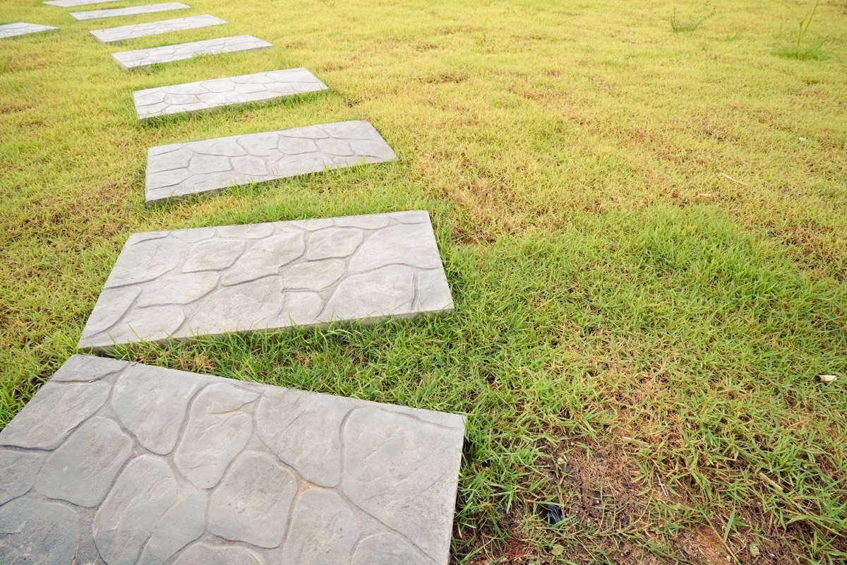 Stamped concrete walkway installation in Philadelphia